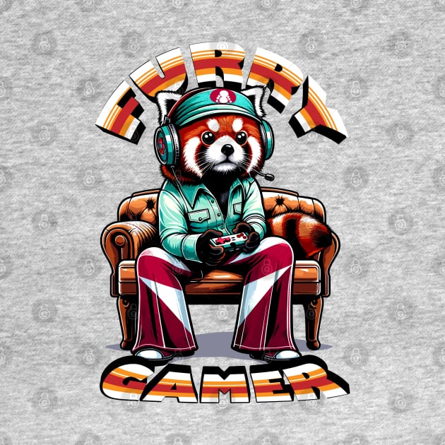 Red Panda gamer - Retro Gaming Bliss by TimeWarpWildlife